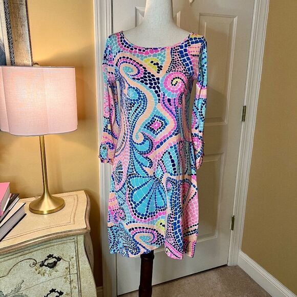 NWOT Lilly Pulitzer Edna Swing Dress in Tile Wave Size XS - Picture 3 of 5